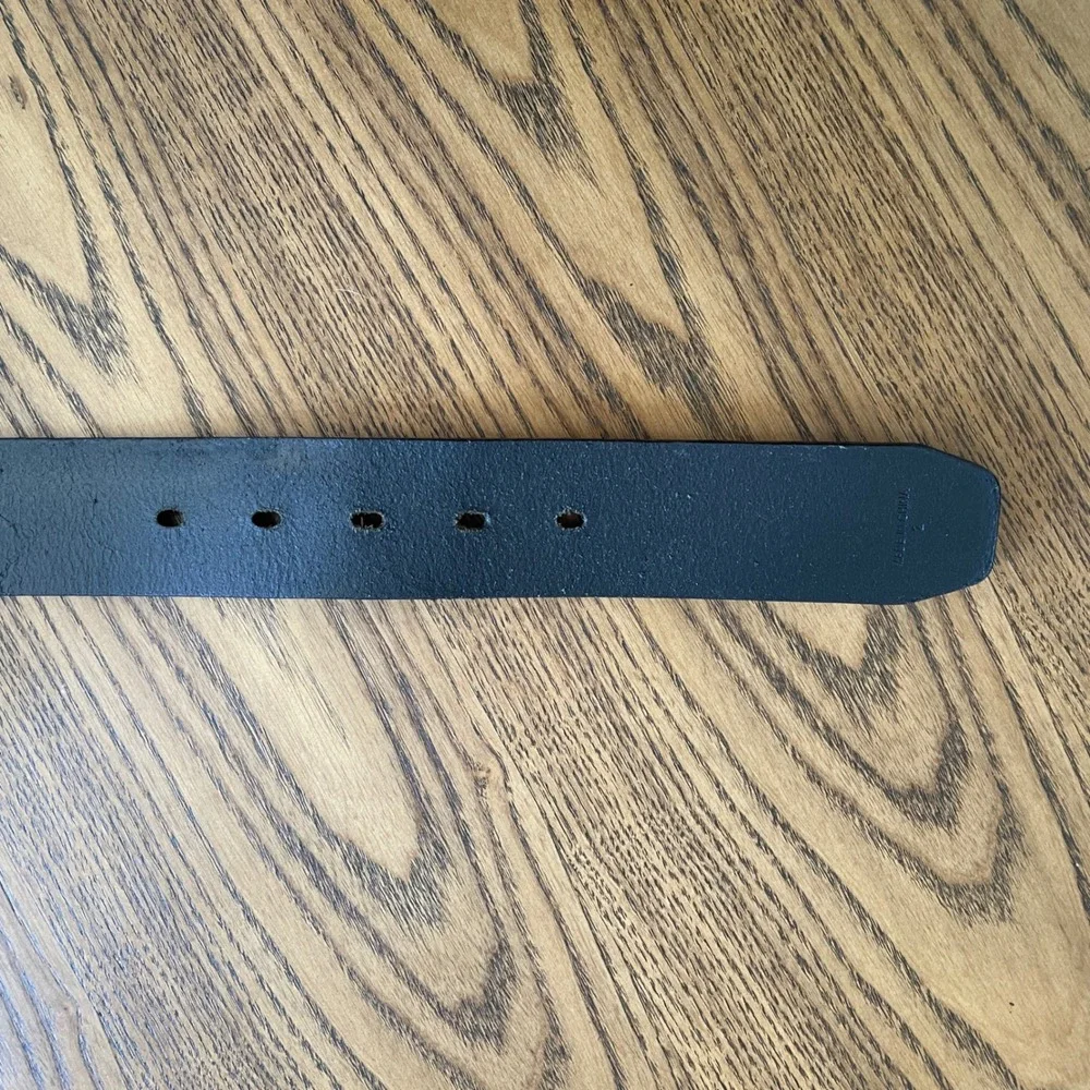 Carhartt Mens Black Leather Belt Silver Tone‎ Buckle Size 34 Workwear
